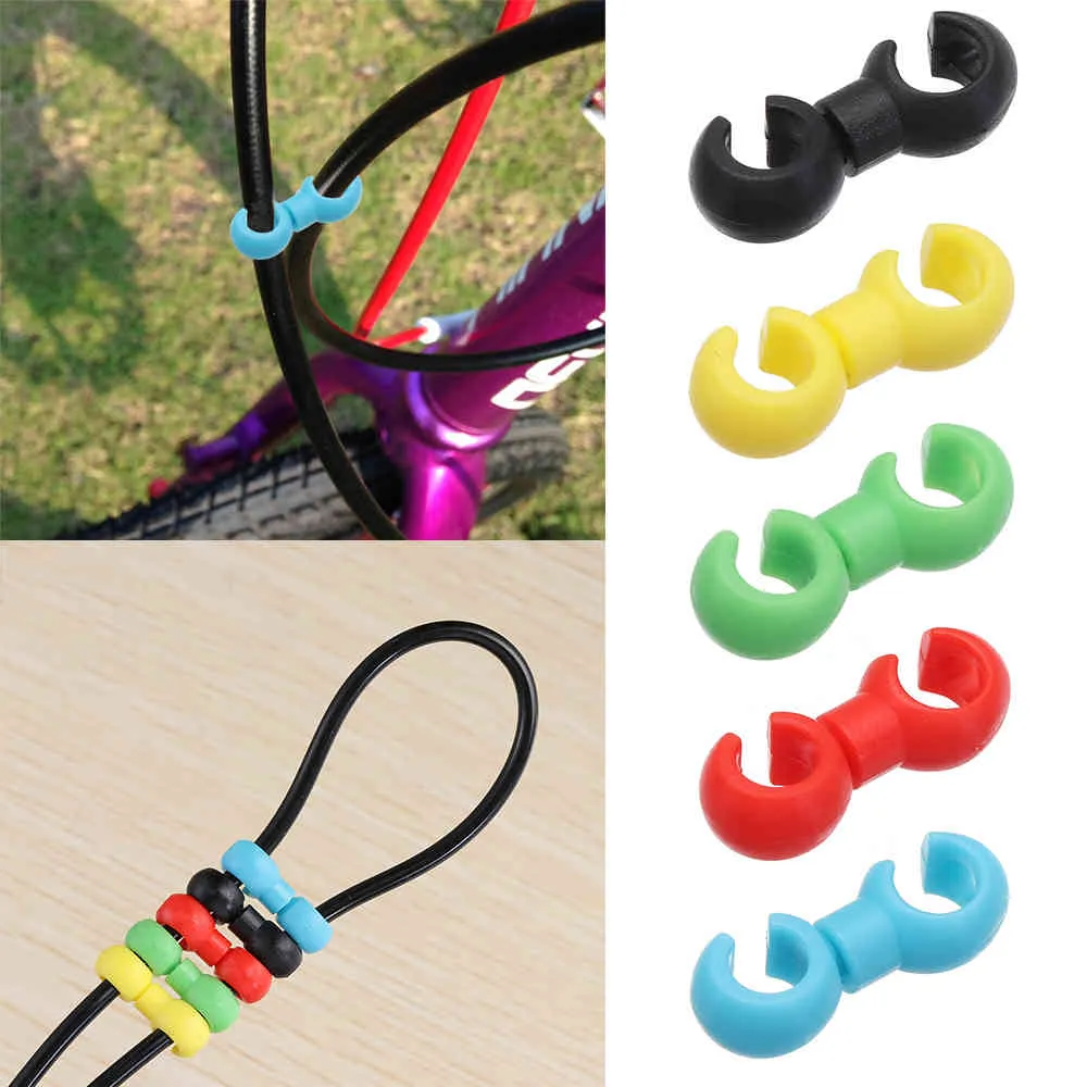 10st Cykel MTB Bromskabel S Stilklipp Spännslang Guide Bike Cross Line Clip Ring Clasp Cykling Tillbehör Gear