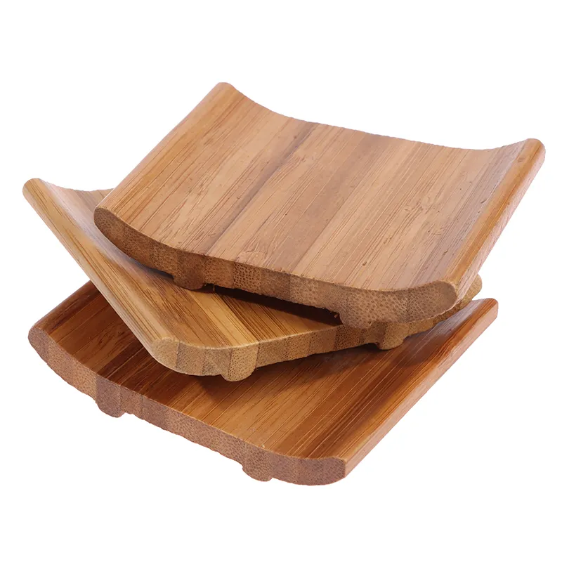 Other Bath & Toilet Supplies Nutural Bamboo Soap Holder Dish Tray Stylish Vintage Storage Teacup Mat For Home Bathroom Kitchen