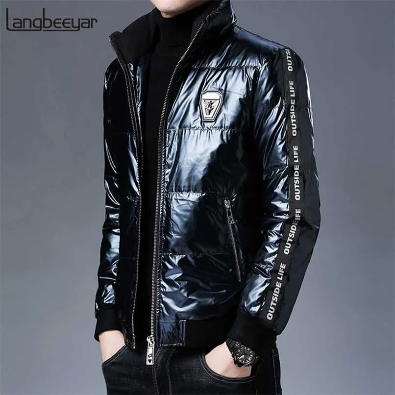 Top grado diseñador marca casual moda brillante burbuja hombres abajo chaqueta hombres invierno cortavientos streetwear abrigos hombres ropa 211008