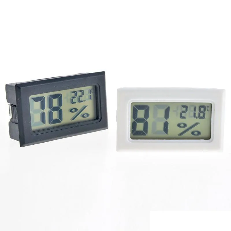 2021 Nouveau Noir / Blanc FY-11 Mini Numérique LCD Environnement Thermomètre Hygromètre Humidité Température Compteur Dans La Chambre Réfrigérateur Glacière LLA377