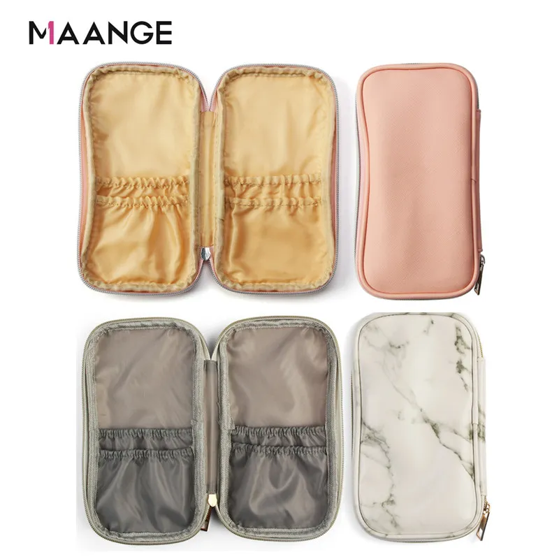 Sac à cosmétiques Portable, organisateur de pinceaux de maquillage, étui de rangement en marbre pour femmes, sacs de voyage de beauté pour pinceaux de maquillage