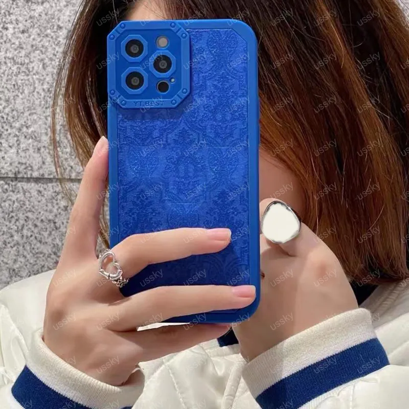 Projektanci skórzane skrzynki telefoniczne Fashion Fase na iPhone 11 12 13 Pro Promax XR X XS Druku