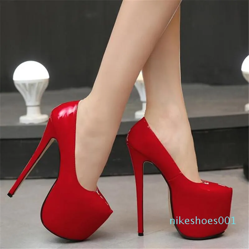 Acquistare Dress Shoes Donne Super Alti Tacchi Alti 18 Cm Concise 8cm  Piattaforme Pompe Pompe Da Sposa Party Sexy Pelle Zapatos Plus Size 35 44  X12 Economico | Consegna Veloce E Qualità | DHgate Italy