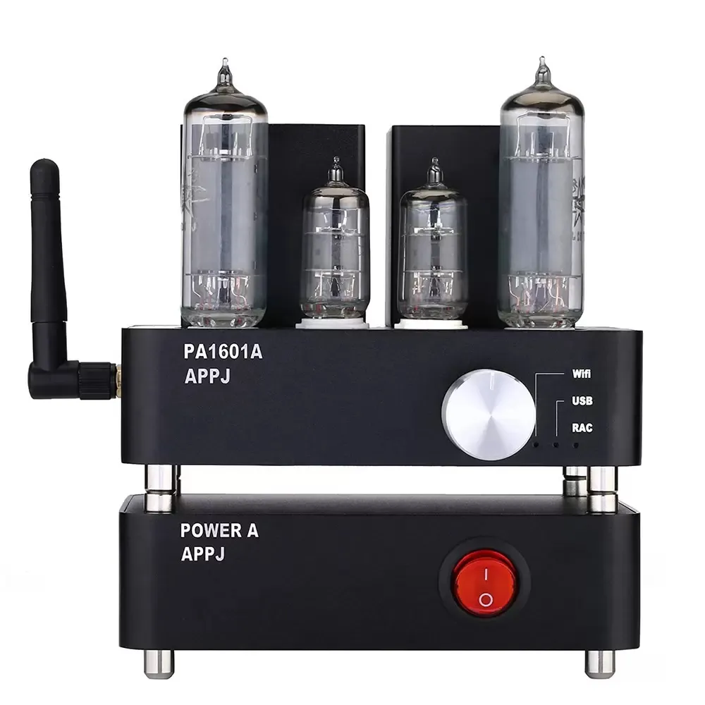 Helt ny AppJ PA1601A 6J1 6P4 HiFi WiFi Vakuum Tube Amplifier Desktop Digital Audio Tube Amp Hi-Fi Lossless Music Player