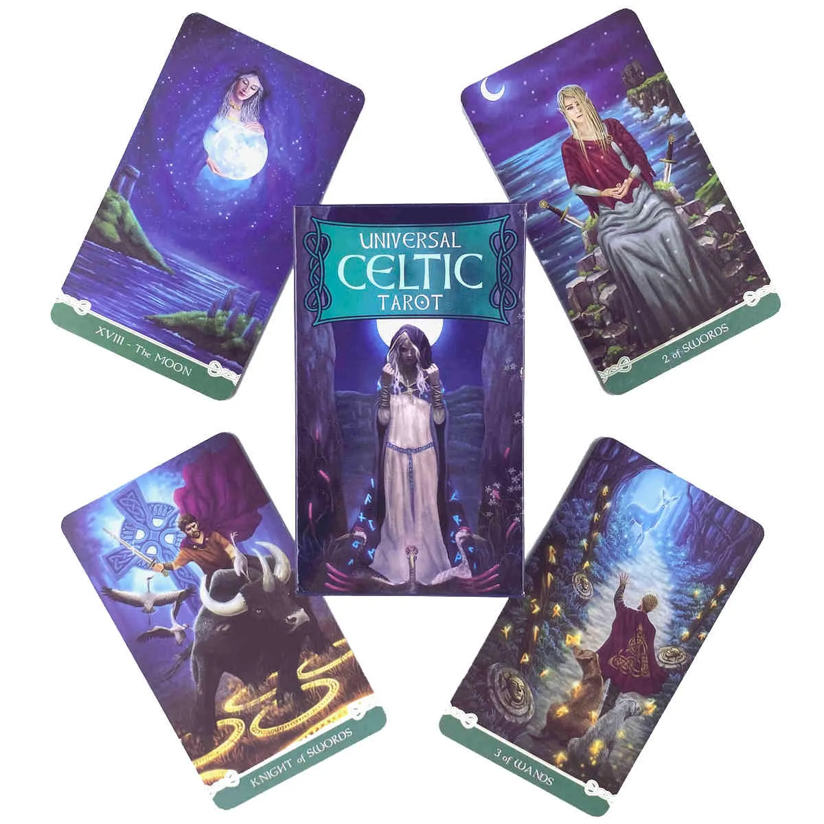 Mazzo di tarocchi celtici universali Gioco da tavolo per feste per il tempo libero Carte oracoli profetiche di alta qualità con guida