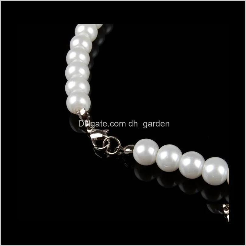 Imitation Pearl 6mm Pearl Bib Statement Necklace Jewellery Gift Fashion Womens Short Chain Fine Jewelry For Women ps0722