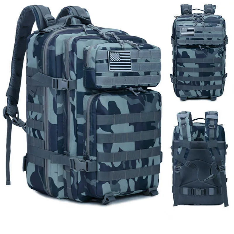 45L Borsa da viaggio per escursionismo all'aperto Zaino tattico militare Uomo Donna Trekking Caccia Campeggio Arrampicata Borse mimetiche Zaino Q0721