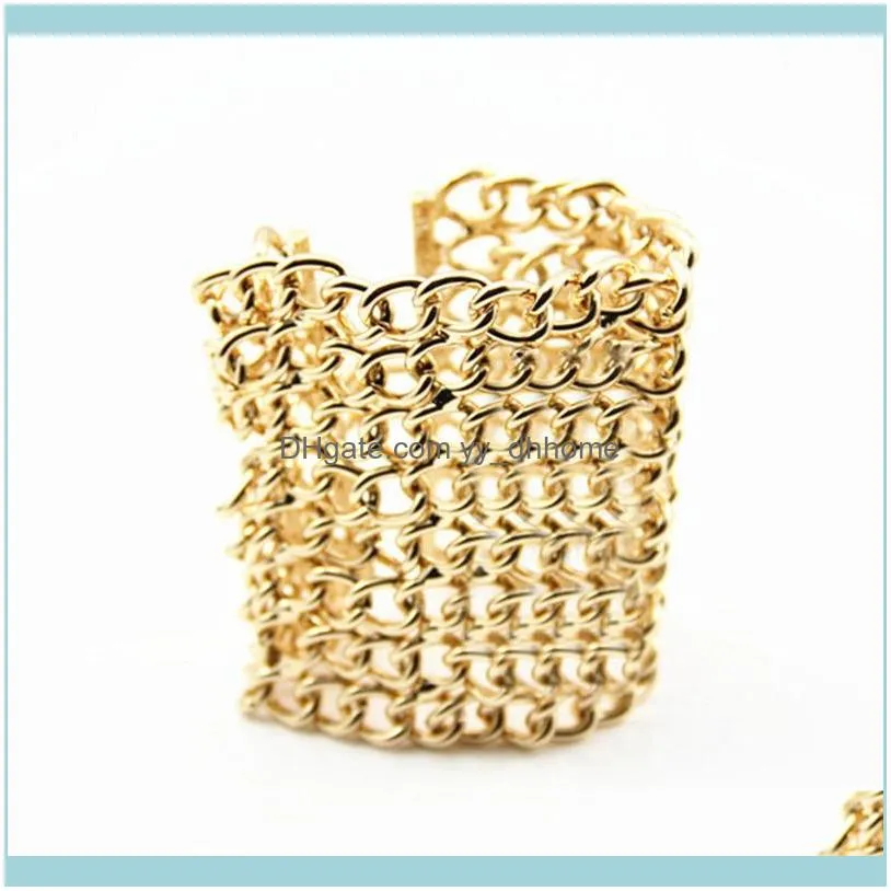 Link, Chain European And American Fashion Exaggeration Metal Bangles High Quality Alloy Multi-Layer Bracelet, Women Jewelry