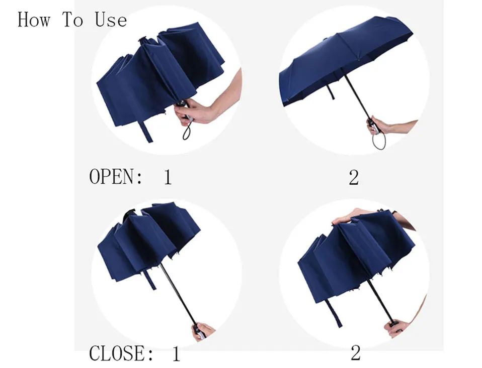 Full Automatic Oversize Reinforced Umbrella Three Folding Male Female Parasol Umbrella Rain Women Windproof Business Umbrella (14)