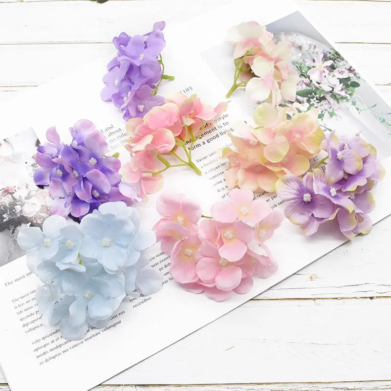 Decorative Flowers & Wreaths 1pcs 11cm Large Hydrangea Heads Artificial Silk Flower For Home Wedding Decoration A Vase Craft DIY