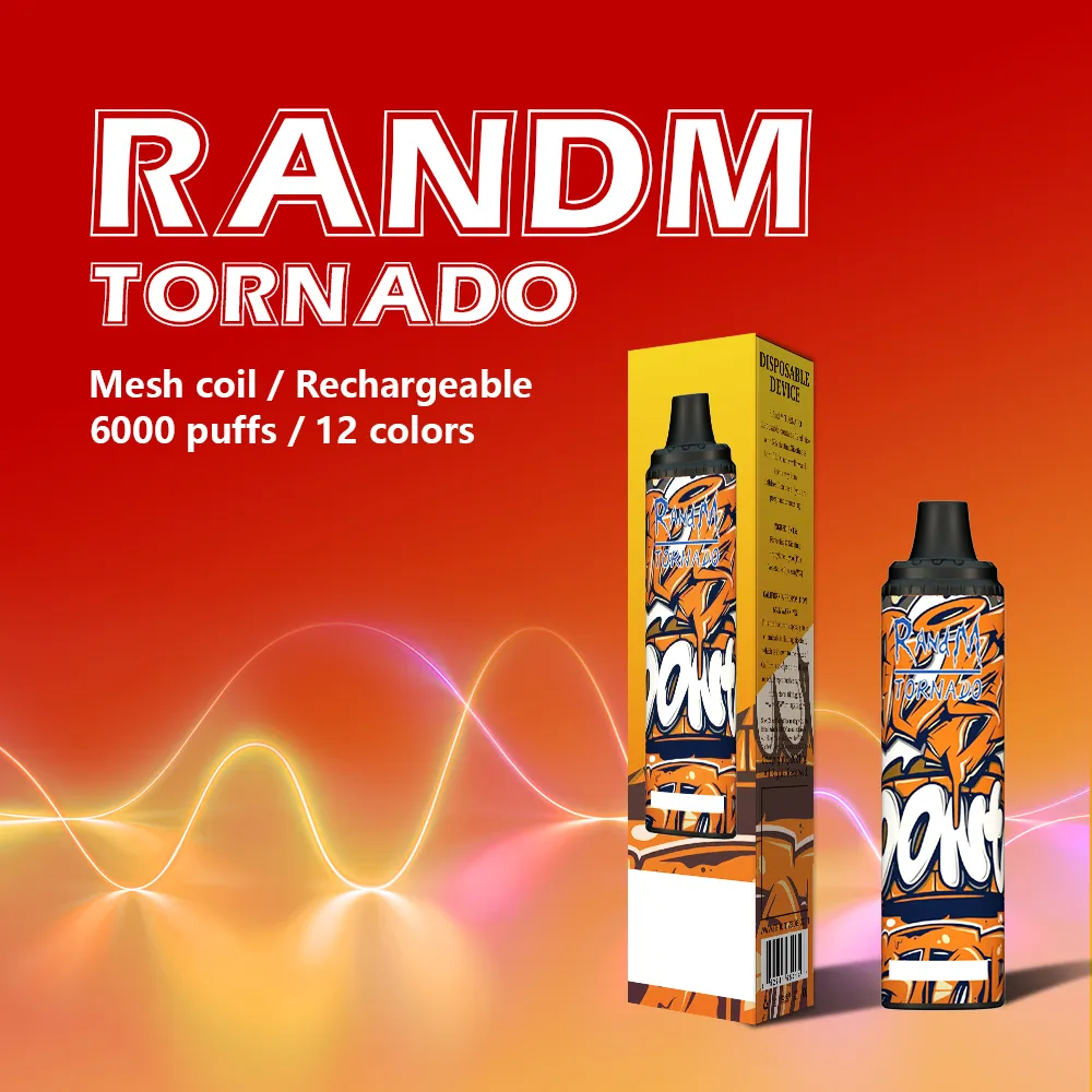 Оригинальный RandM tornado 6000 затяжек Одноразовые электронные сигареты rm Type-C перезаряжаемые вейпы