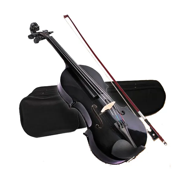 4/4 ACOUSTIC Violin + CASE + BOW + ROSIN WHOLE VIOLIN SET-Black