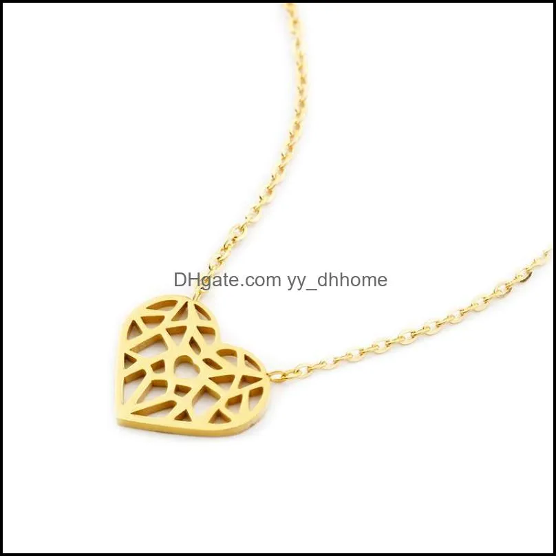 Pendant & Pendants Jewelrypendant Necklaces Gorgeous Tale Fashion Jewelry Cutout Style Modern Design Hollow Heart Charms Stainless Steel Wom