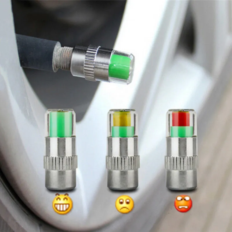 4 stücke 2 4 Bar Auto Reifendruck Che Cap Sensor Anzeige Alarm Überwachung Tool Alarm Luftdruck Gauge Reifen kappe Indicator248p