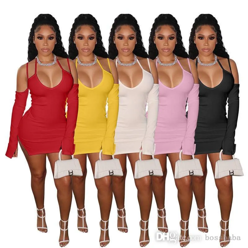 bulk Womens dresses casual one piece dress long sleeve dress mini dress casual dresses women clothes ship out by DHL klw6142