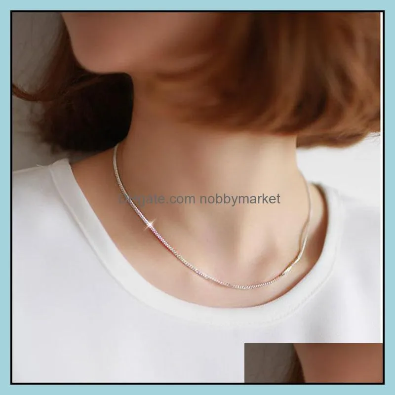 Chokers Kettingen Hangers Sieraden Mode Snake Chain 925 Sterling Sier Advertenties Valentine Gift Dames Jewerly Drop Levering 2021 E0L5V