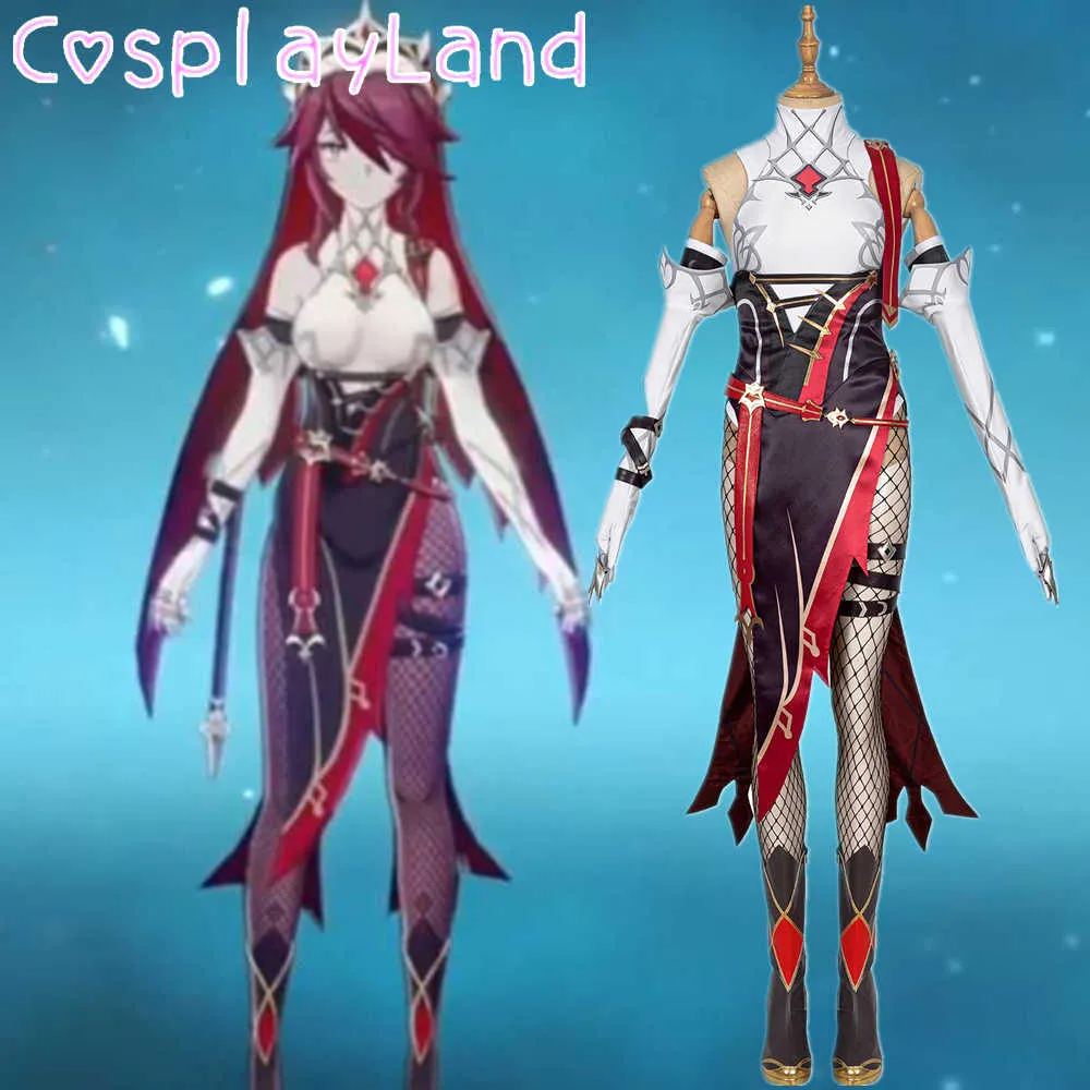 Jogo genshin impacto rosaria cosplay traje carnival halloween vestido sexy feminino roupas adereços genshin impacto figurmes jumpsuit y0903