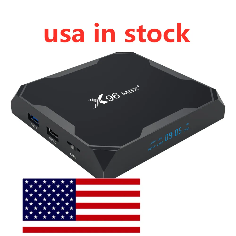 USA W MAGAZYNIE X96 MAX Plus Android 9.0 TV, pudełko 4GB Amlogic S905X3 8K 2.4G5G Dual Wifi 1000M dekoder