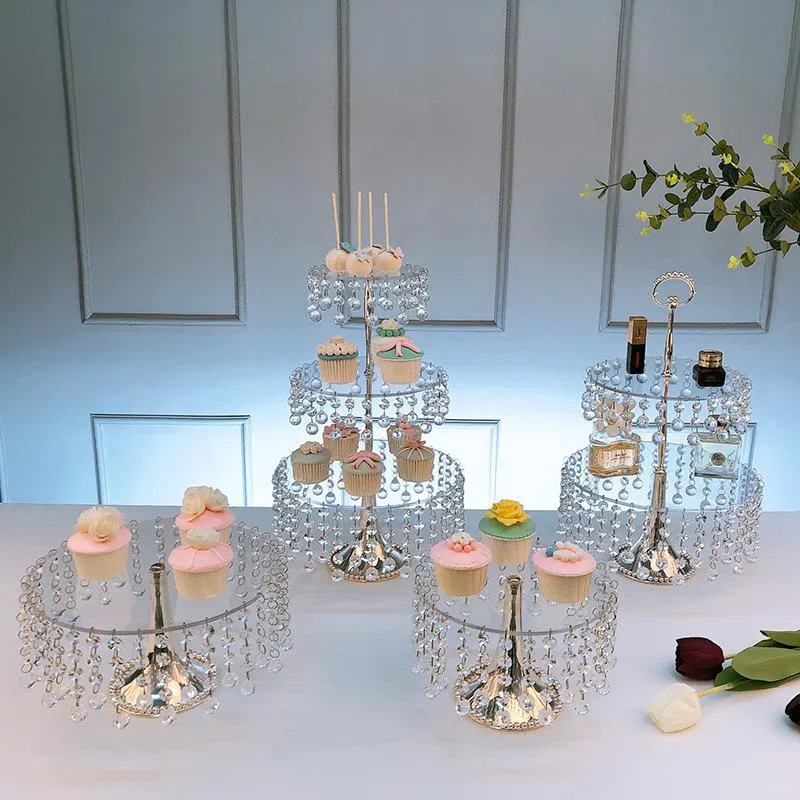 Andere bakvormen Acryl Multilayer Cake Plate Crystal Wedding Dessert Tafel Decoratie Duidelijke Cupcake Stand