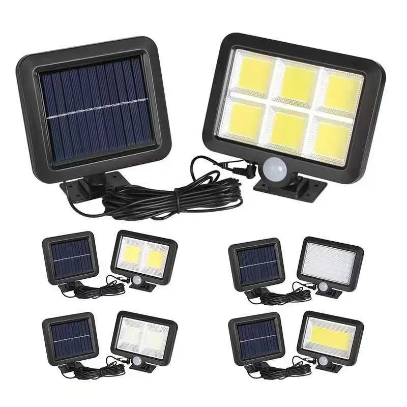 160COB Solar LAMP في الهواء الطلق في الهواء الطلق تحريض جسم الإنسان مقاوم للماء مستشعر حديقة جدار الطوارئ أمن الشارع 1 مساءً