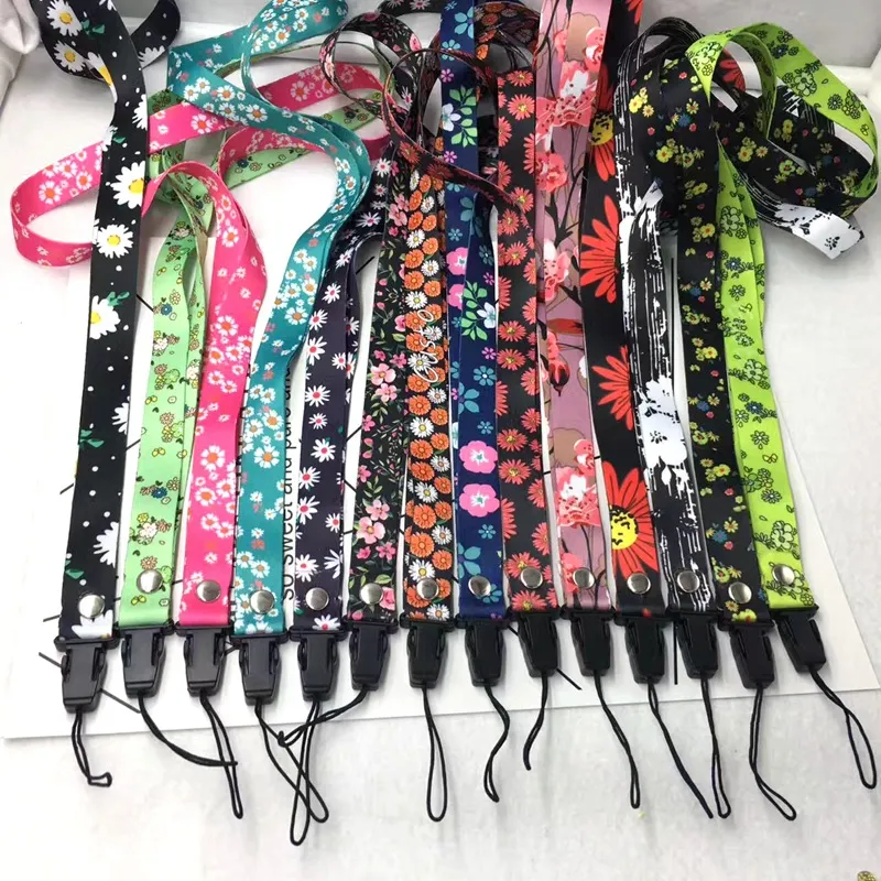 Telefon Keychain Straps Universal Cellphone Neck Lanyard Floral Färgglada Anti-Drop MP3 / 4 Mobil Key Kedjan Lantering