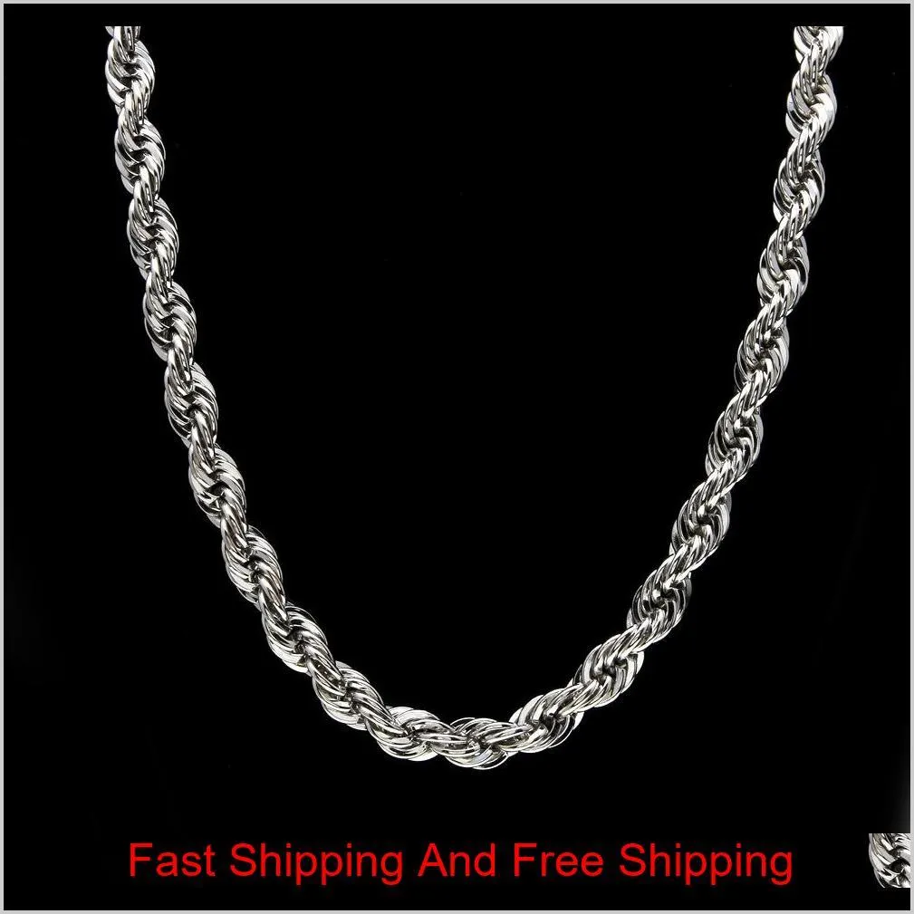 10mm thick 76cm long rope twisted chain 24k gold plated hip hop twisted heavy necklace for mens