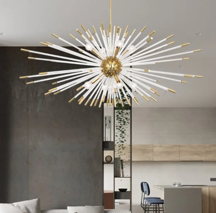 modern kristall ljuskrona lampa för vardagsrum kreativ design hängande ljus fixtur guld lyx hem inredning ledd cristal