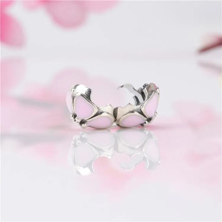 Cherry Blossom beads charms wholesale S925 sterling silver fits for pandora style charms bracelets 