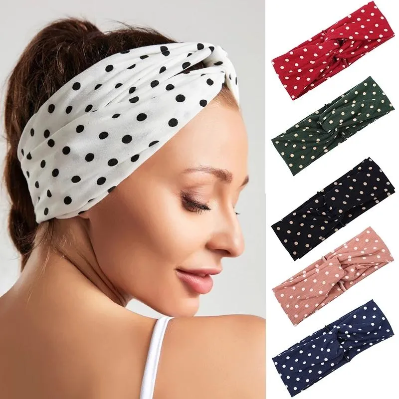 بوهو رباطات للنساء الصلبة تويست مرونة الشعر العصابات hairbands الرياضة نقطة العصابة اليوغا العمامة headwrap الفتيات اكسسوارات للشعر