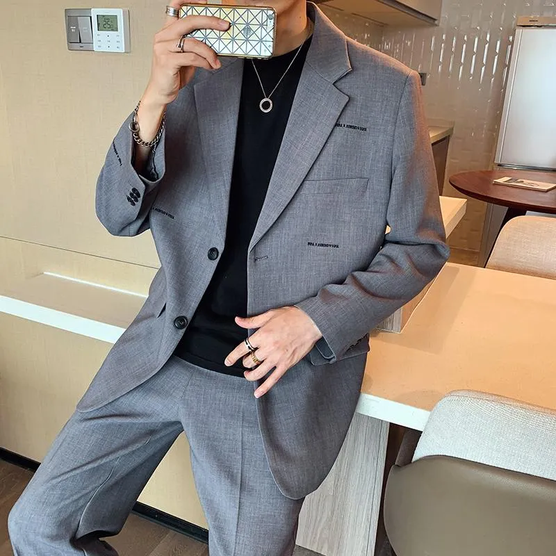 銀座 三越 メンズスーツブレザー男性スーツコート男刺繍レターストリートウェアトレンディファッションヒップホップメンズ緩いカジュアルドレスジャケット 日本の楽天や代理店で買 Vtech Computer Com