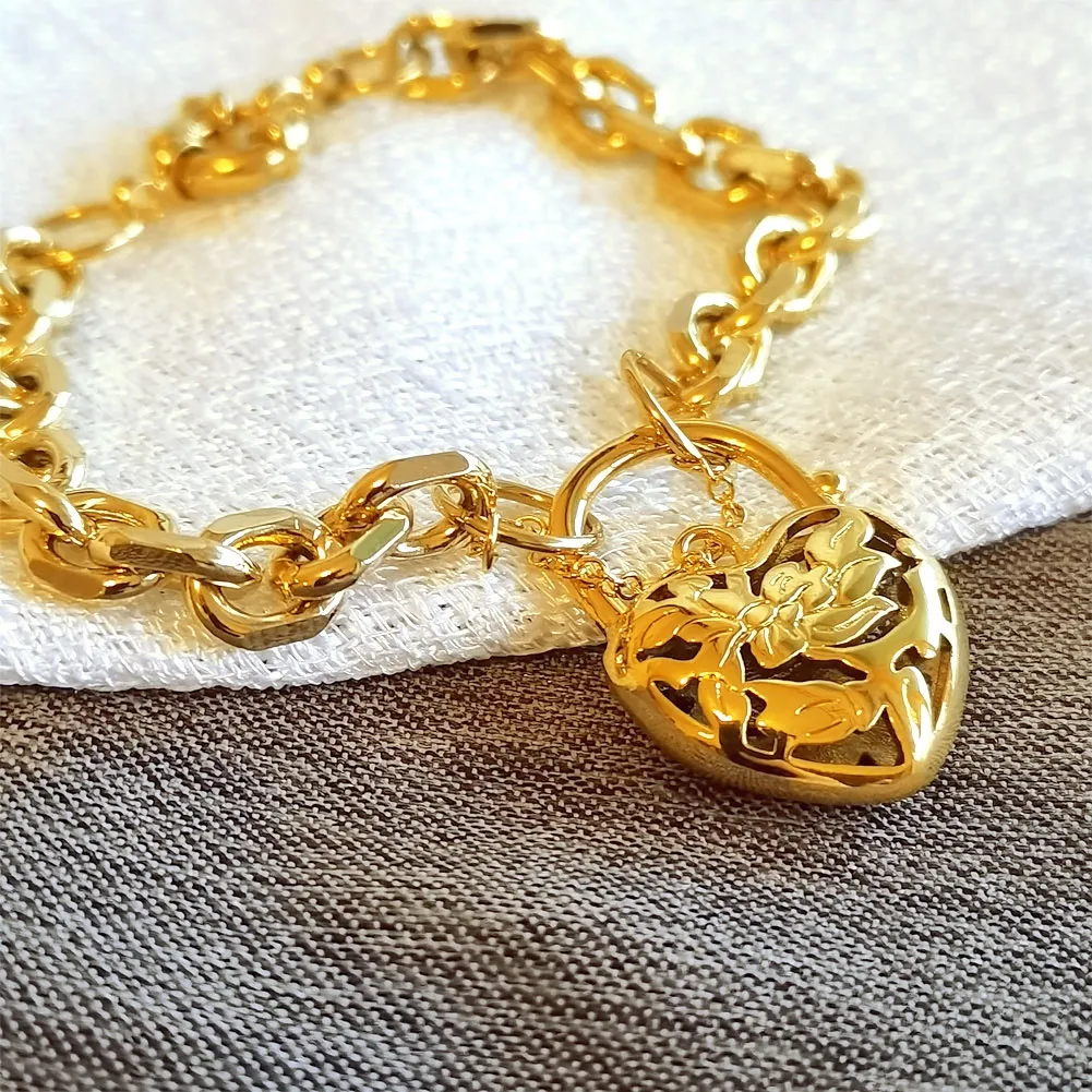 Pulseira de corrente de pé de ouro 18k com elo belcher para homens e mulheres