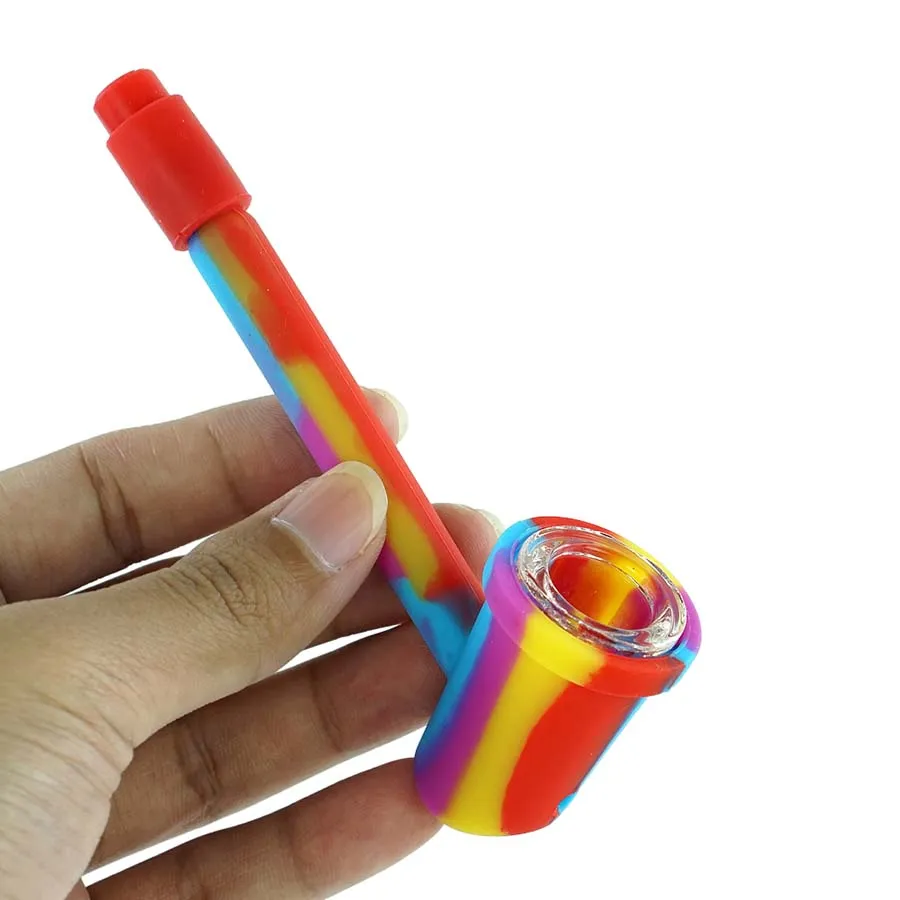 cuillère tenue dans la main mini pipe accessoires pour fumeur huileﾠrigﾠbongﾠtuyaux 3,9'' de long fumerﾠbubber porte-cigarette