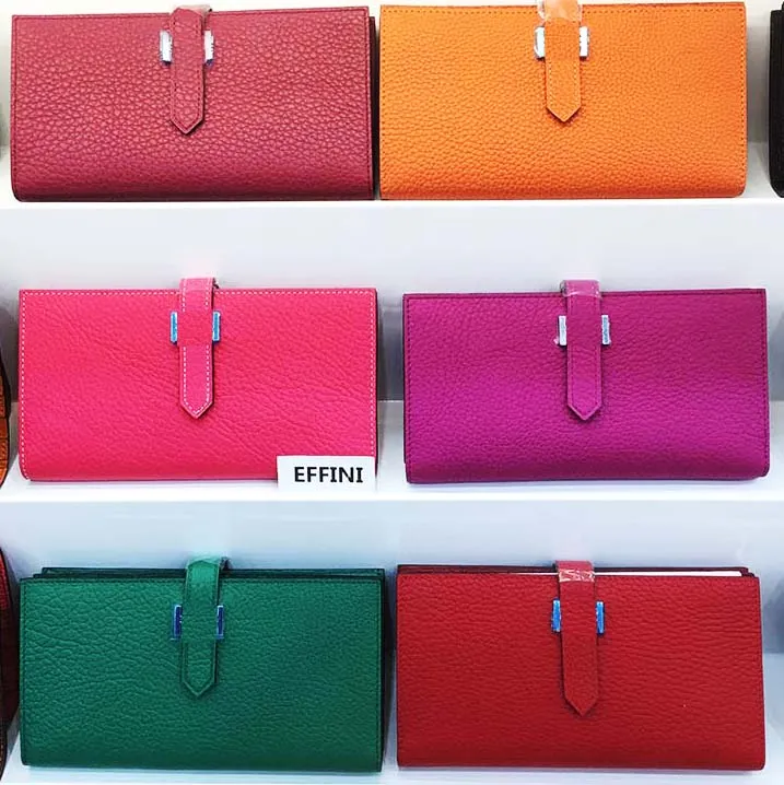 Frauen Geldbörse Luxus Designer Brieftasche 2021 Effini Mode Dame Echtes Echtes Leder Lange Brieftaschen Kupplungsbeutel Münze Geldbörsen Kreditkarteninhaber Geld Clip