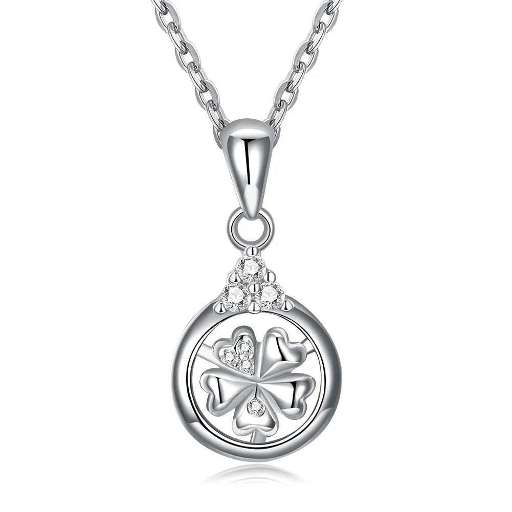 ZEMIOR 925 Sterling Silver Pendant Collana per le donne fiori a forma di cuore Austria Collana in cristallo Party gioielli gioielli nuovi Q0531