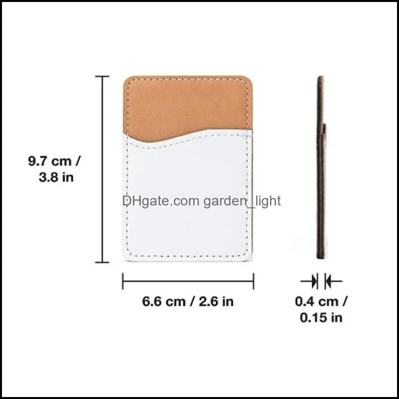 Creative Sublimation Blank Leather Mobile Phone Stickers Favor Heat Transfer DIY Card Holder ID Storage 9.7*6.6CM HWF7418