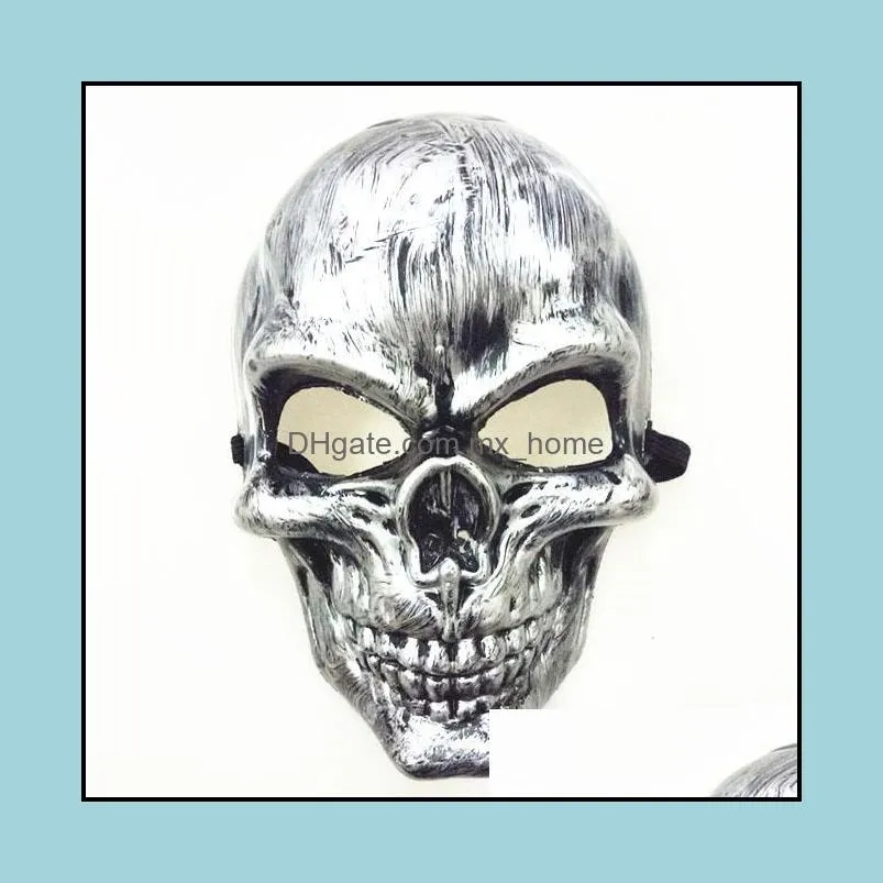 Full Face Skull PVC Zombie Skeleton Mask 4 Colors Halloween costume Masquerade For Party Cosplay NightClub