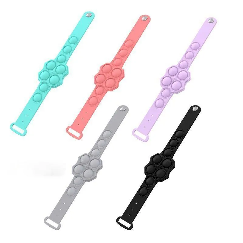 Högkvalitativ push bubbla pop fidget leksaker sensoriska armband pussel tryck finger dekompression leksak armband armband
