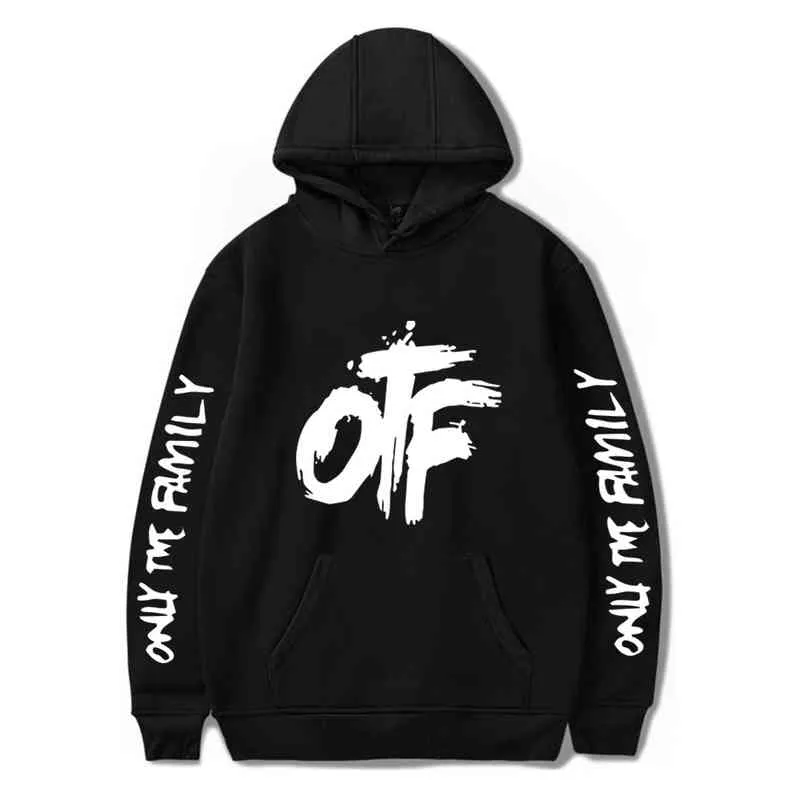 오직 가족 OTF 후드 만 Durk Print Streetwear 남성 여성 대형 스웨터 셔츠 까마귀 힙합 트랙스 풀오버 옷