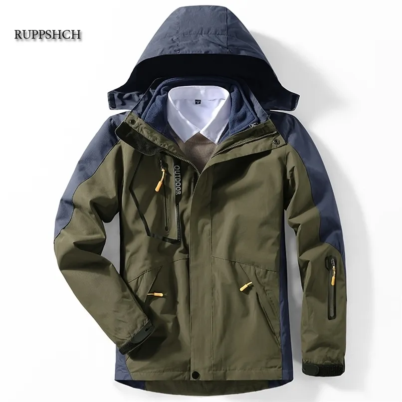 Winter Parka Men Waterproof and Velvet Thickened Warm Fleece Jacket Men Military Uniform Hooded Jacket Men Winter Jacket 211104