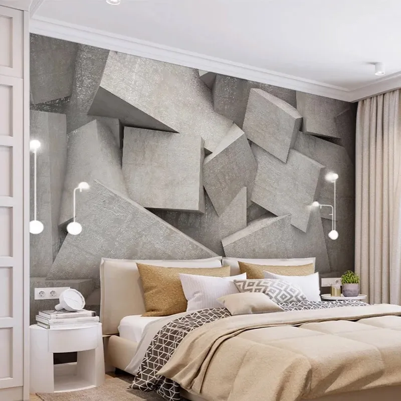 Custom qualsiasi dimensione 3D stereoscopico spazio astratto spazio geometrico sfondo murales moderno soggiorno camera da letto wallpaper impermeabile