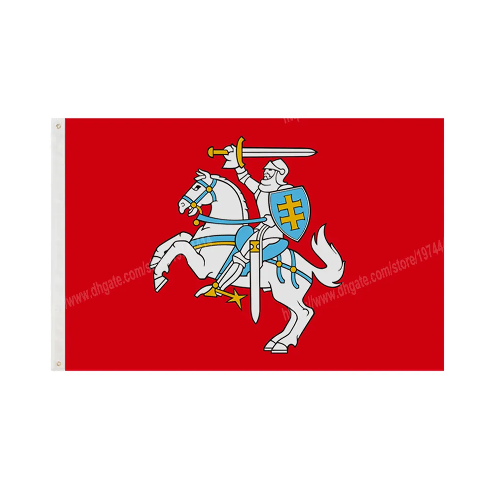 Litauens statliga flagga Litauens Ensign 90 x 150cm 3 * 5ft Custom Banner Metal Holes Grommets Inomhus och utomhus kan anpassas