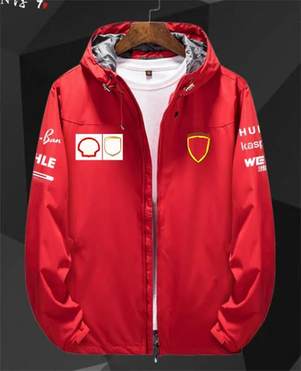 New F1 racing jacket team work clothes autumn and winter plus fleece hoodie