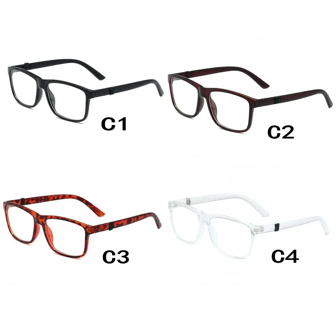 النظارات الشمسية البصرية في الولايات المتحدة الأمريكية تصميم الأزياء الأوروبية مكبرة للجنسين نظارات الشمس العالمية واضح عدسات شفافة 4 ألوان لطيفة مربع الإطار خمر النظارات
