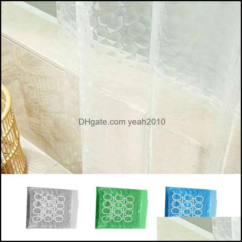 Bath Curtain Waterproof Shower PEVA Semi Transparent Bathroom Curtains