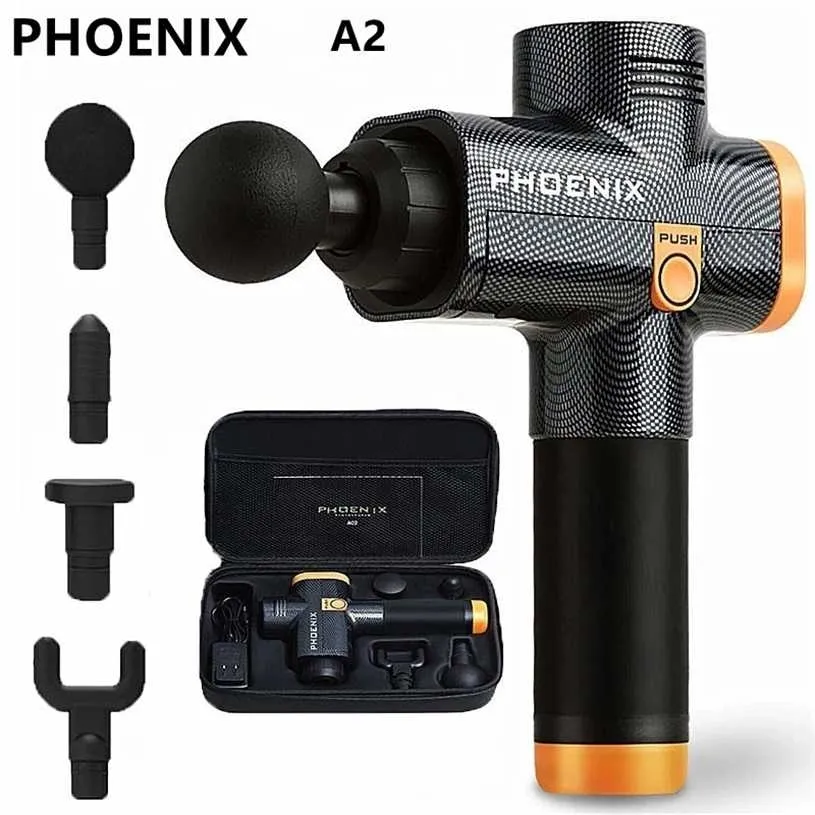 Phoenix A2 Touch Screen Massage Gun Muscle Muscle R Dor Neck Exercício Exercício Relaxamento Perda de Peso Alívio 211229