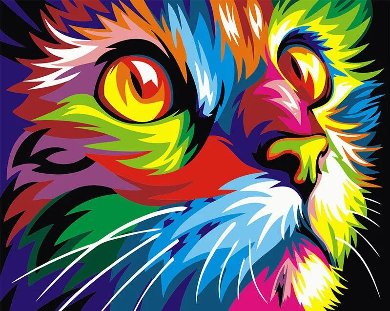 50x40cm Paints DIY Painting By Numbers Adult Hand Painted Animals Pictures  Oil Paint Gift Coloring Wall Decoration From Logo8888, $4.53