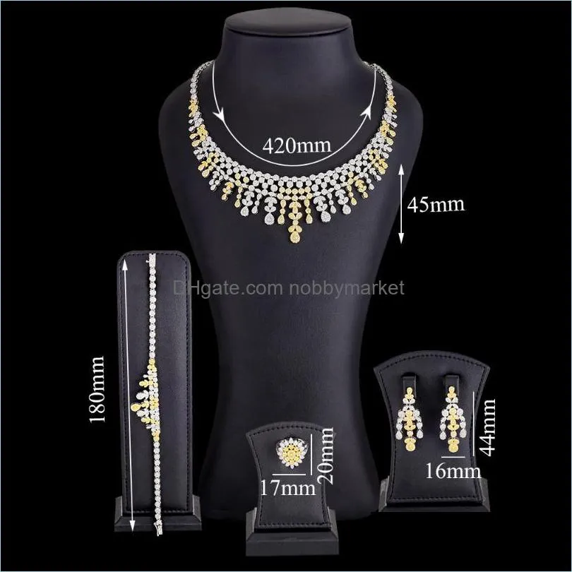 Earrings & Necklace Missvikki Luxury African Tassel 4PCS Jewelry Set For Women Wedding Party Naija Bride Dubai Bridal Dress