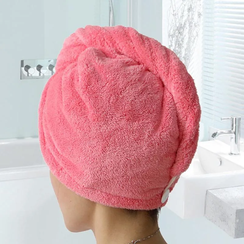 Ręcznik Kobiety Łazienka Super Chłonny Szybkoschnący Koral Fleece Włosy Mikrofibry Kąpiel Sucha czapka Salon 25x65cm