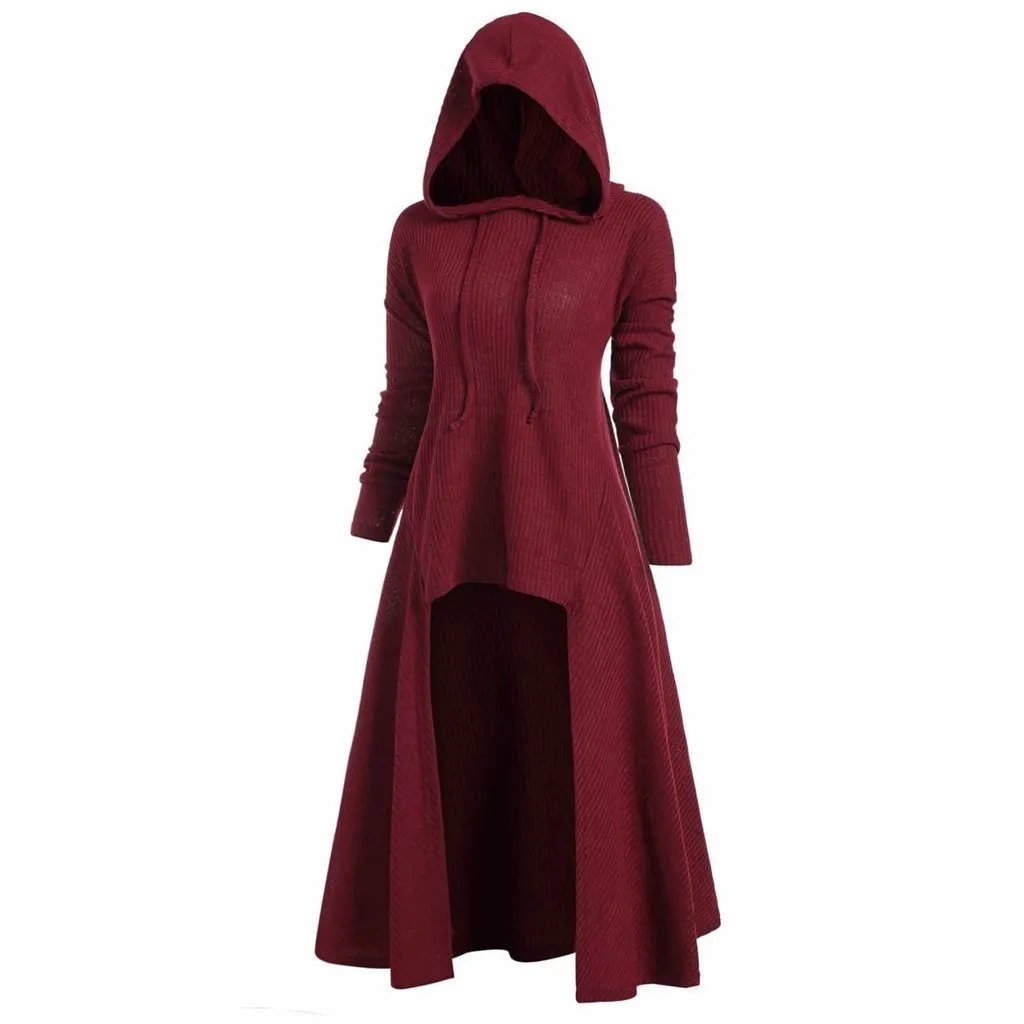 DHgate Plus Size Vintage Gothic High Low Pullover Cloak Sweatshirts for Women Apparel