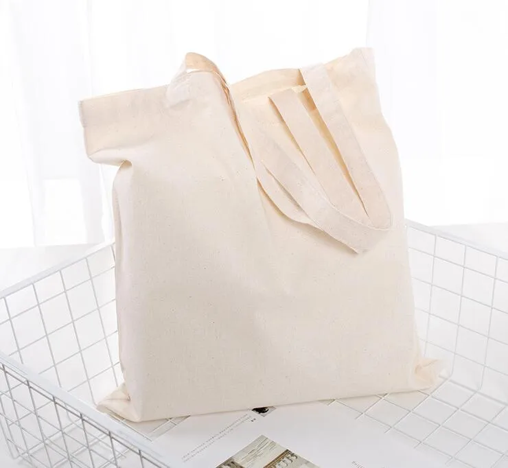 Blank Canvas Shoulder Bag Female Handbag Reusable Grocery Storage